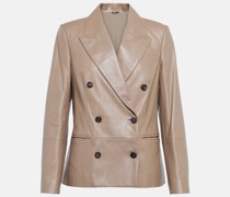 Brunello Cucinelli Zweireihiger Blazer aus Leder