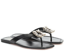 Roger Vivier Verzierte Zehensandalen aus Leder