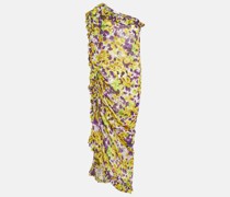 Dries Van Noten Bedrucktes Midikleid aus Satin