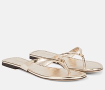 Sandalen aus Metallic-Leder