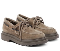 Brunello Cucinelli Plateau-Schnuerschuhe aus Veloursleder
