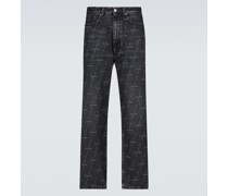 Balenciaga Bedruckte Straight Jeans mit Logo