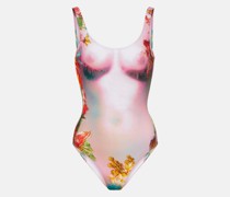 Jean Paul Gaultier Bedruckter Badeanzug Flower Collection