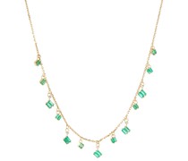Suzanne Kalan Halskette aus 18kt Gelbgold mit Diamanten und Smaragden