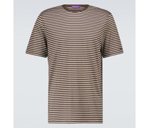 Ralph Lauren Purple Label Gestreiftes T-Shirt mit Baumwollanteil