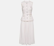 Midikleid aus Boucle mit Pailletten
