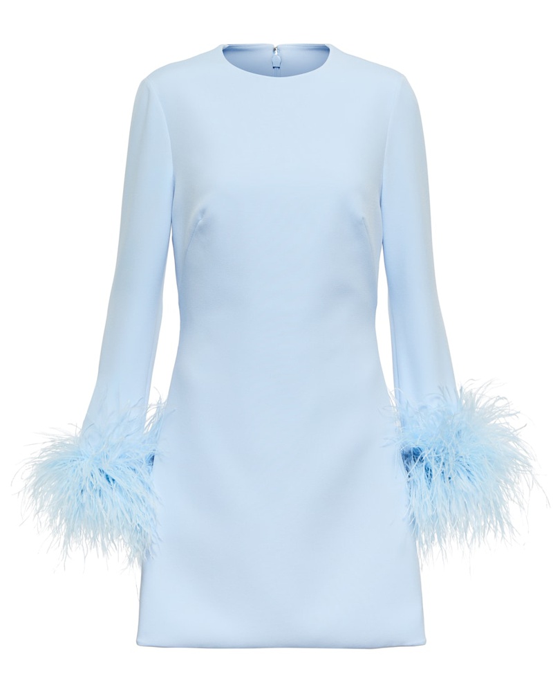 Safiyaa Damen Safiyaa Minikleid aus Crepe mit Federn