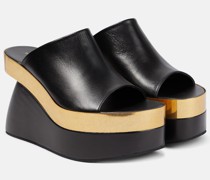 Dries Van Noten Wedge-Pantoletten aus Leder