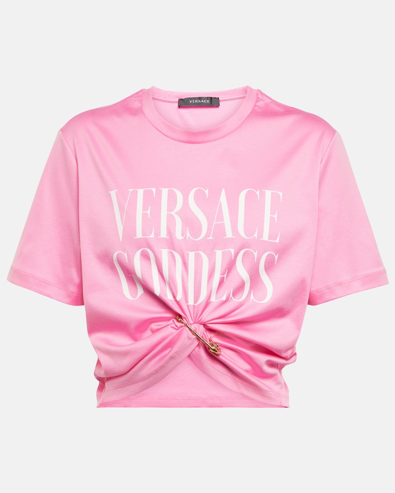 Versace Damen Versace T-Shirt Safety Pin aus Baumwoll-Jersey