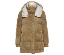Brunello Cucinelli Wattierte Steppjacke aus Veloursleder