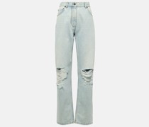 Mid-Rise Distressed Straight Jeans Burty