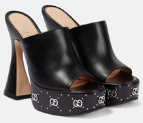 Gucci Plateau-Pantoletten GG aus Leder