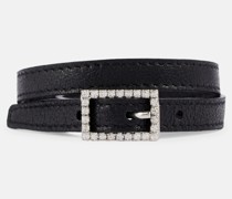 Saint Laurent Kristallverzierter Choker aus Leder