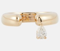 Ring Tube aus 14kt Gelbgold mit Diamant