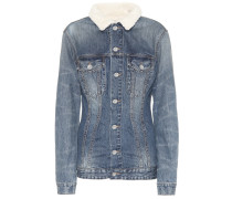 Jeansjacke mit Faux Shearling