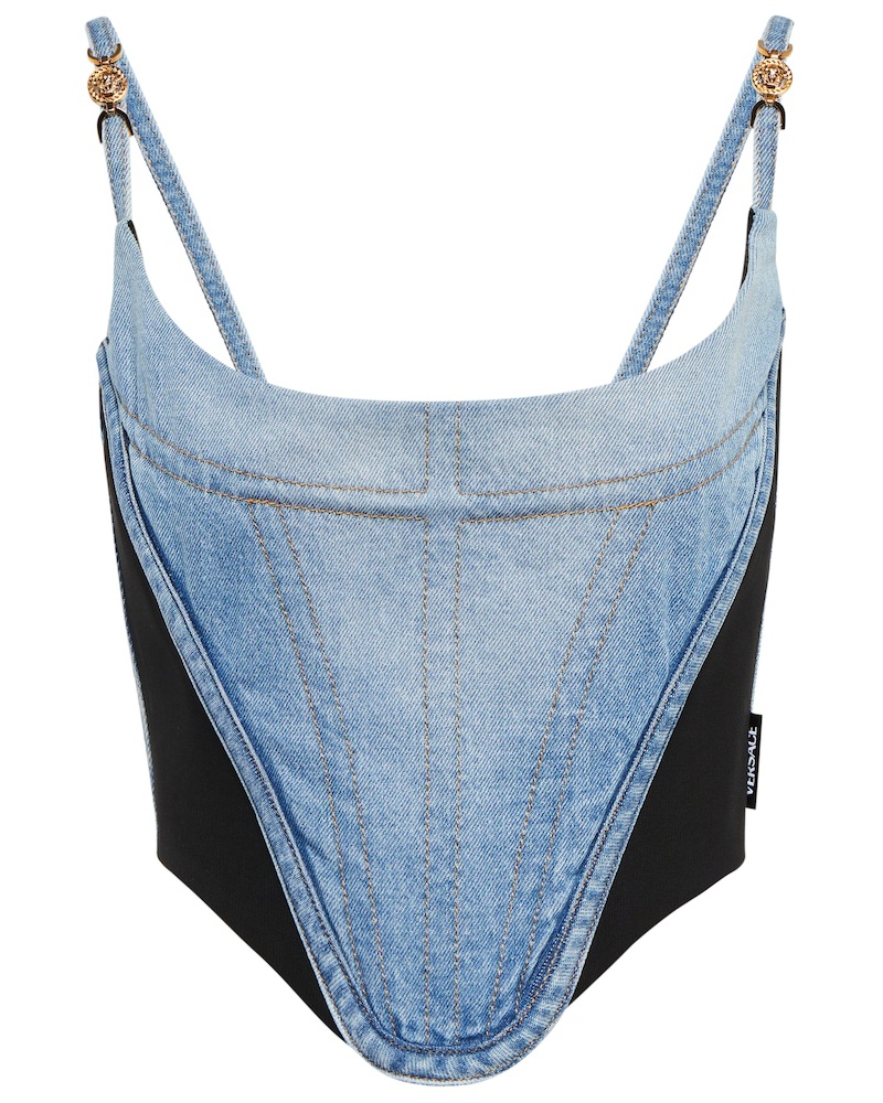 Versace Damen Versace Top Medusa aus Denim