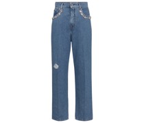 Golden Goose Verzierte High-Rise Straight Jeans Kim