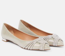 Aquazzura Verzierte Ballerinas Gatsby aus Satin
