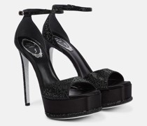 Rene Caovilla Plateausandalen aus Satin