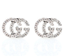 Gucci Ohrringe Running G aus 18kt Weissgold mit Diamanten