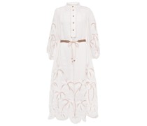 Midikleid Lyre aus Leinen mit Spitze