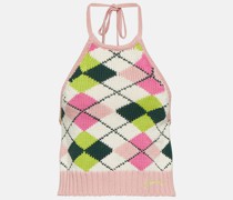 Ganni Top Argyle aus Baumwolle