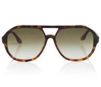 Victoria Beckham Aviator-Sonnenbrille in Schildpattoptik
