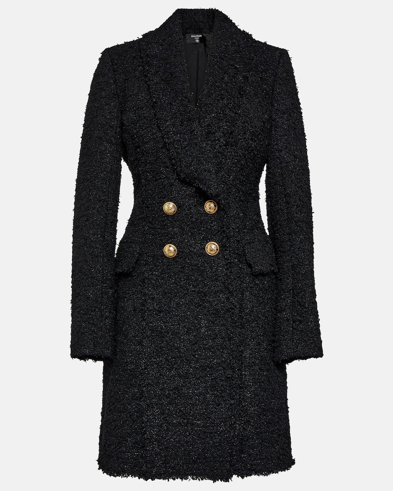 Balmain Damen Balmain Doppelreihiger Mantel aus Tweed Balmain Damen Balmain Doppelreihiger Mantel aus Tweed