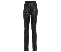 David Koma High-Rise-Hose aus Leder