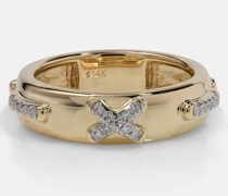 Ring Diamond Cross Stitch aus 14kt Gelbgold mit Diamanten