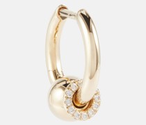 Einzelner Ohrring aus 14kt Gelbgold mit Diamanten