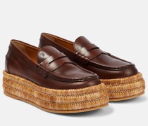 Plateau-Loafers aus Leder