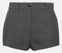 High-Rise Shorts aus Woll-Gabardine