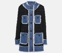 Jacke aus Boucle mit Denim