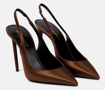 Saint Laurent Slingback-Pumps Zoe 105 aus Seidensatin