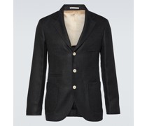 Blazer aus Leinen, Wolle und Seide