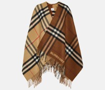 Burberry Poncho Vintage Check aus Wolle und Kaschmir