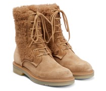 Max Mara Schnuerstiefel Bakyc aus Veloursleder