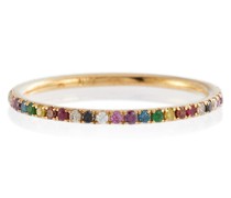 Ileana Makri Ring Thread Band aus 18kt Gold mit Diamanten, Rubinen und Saphiren