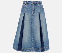 Balmain Midirock aus Denim