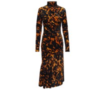 Dries Van Noten Bedrucktes Midikleid aus Samt