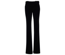 Saint Laurent High-Rise-Schlaghose aus Samt