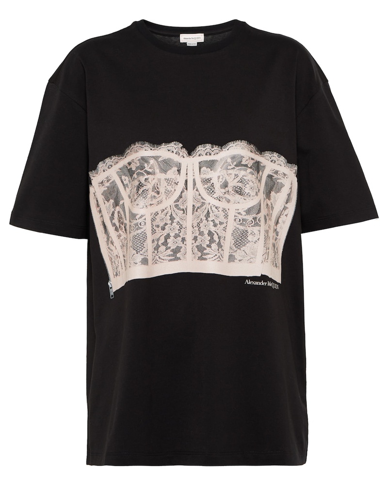 Alexander McQueen Damen Alexander McQueen T-Shirt aus Baumwoll-Jersey