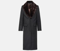 Mantel aus einem Wollgemisch mit Shearling