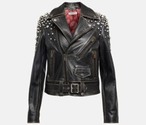 Golden Goose Verzierte Bikerjacke aus Leder