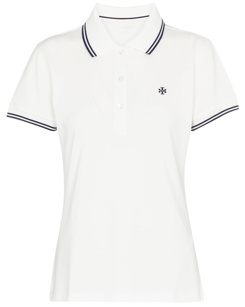 Tory Sport Damen Tory Sport Besticktes Tennis-Shirt aus Pique