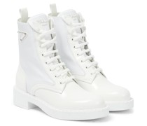 Prada Schnuerstiefel Chocolate mit Lederbesatz