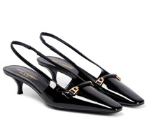 Slingback-Pumps aus Lackleder