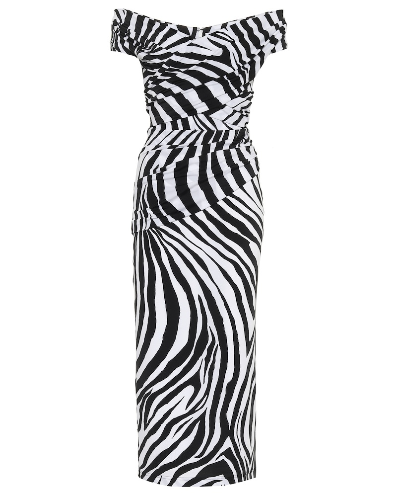 HALPERN Damen Halpern Off-Shoulder-Midikleid aus Crepe