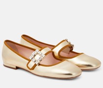 Ballerinas Tres Vivier aus Metallic-Leder